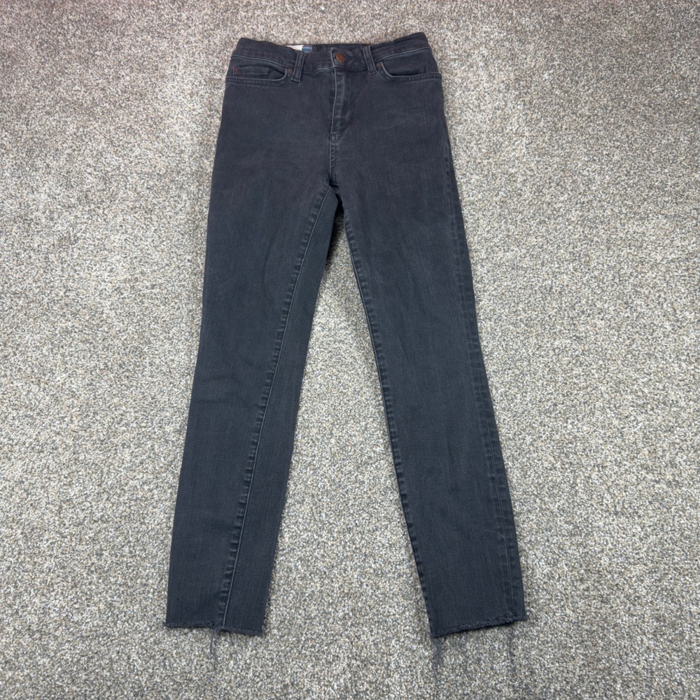 Marine Layer Womens High Skinny Jeans Faded Black Raw Hem Size 26